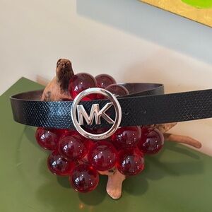 Michael Kors NWOT Black Belt with Silver Emblem